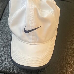 Nike White Hat with Black Swoosh